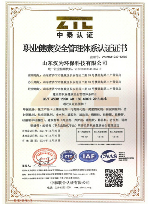 1职业健康安全管理体系认证证书1