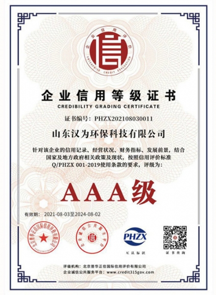 AAA级信用等级证书